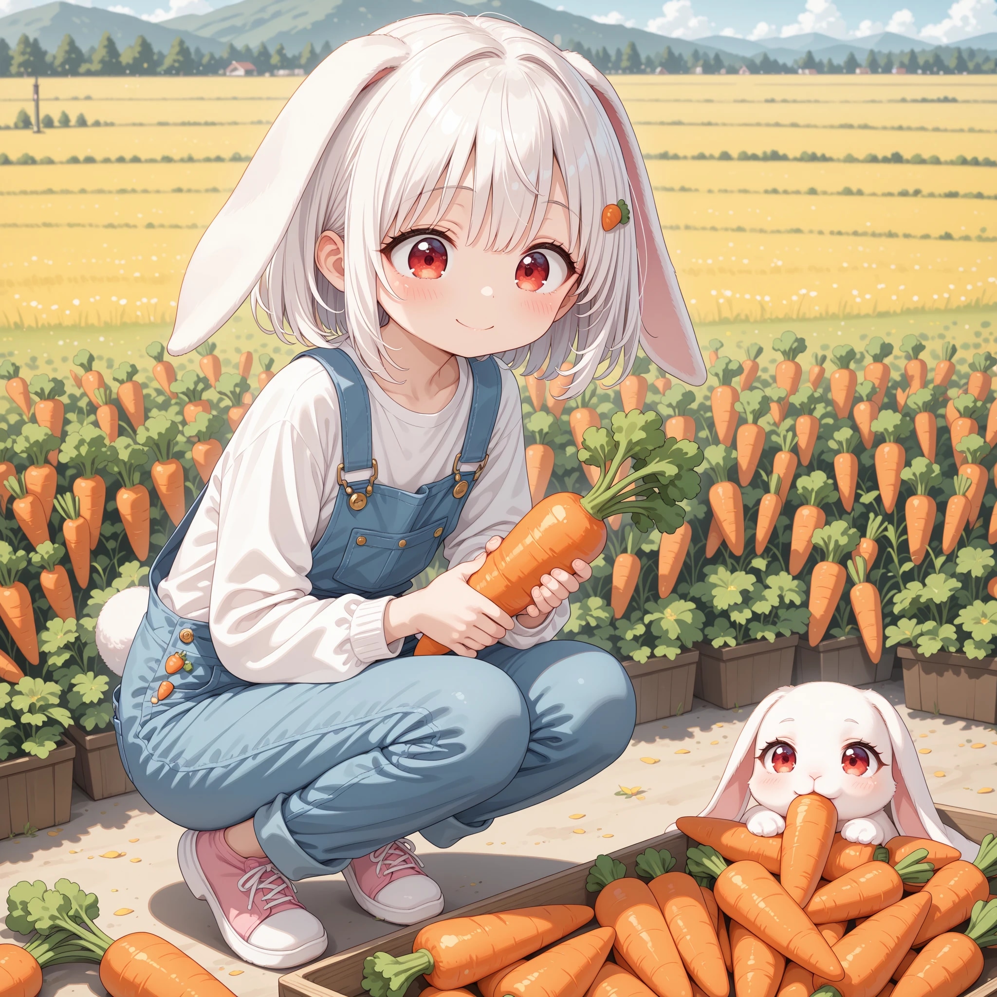 垂れ耳うさぎのにんじん収穫 | の人気AIイラスト・グラビア