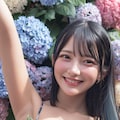 紫陽花と美女 6枚目