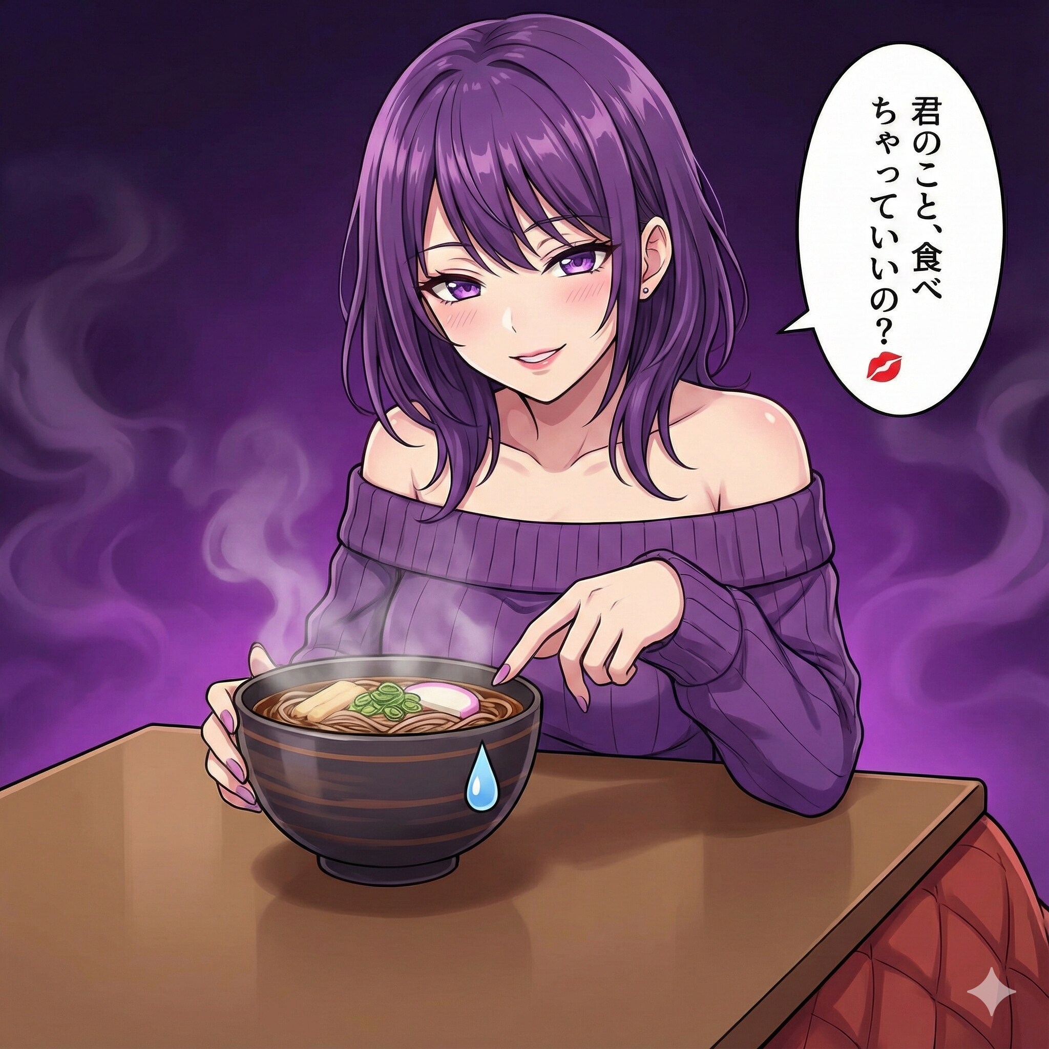 💜彩ちゃんの年越しそば | の人気AIイラスト・グラビア