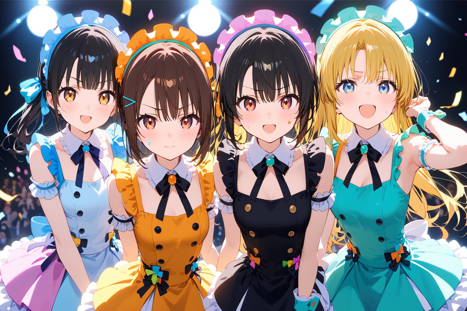 推ししか勝たん！カラフル四姉妹 | の人気AIイラスト・グラビア