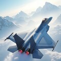 雪と紅葉の上空を飛ぶF15 4枚目