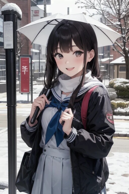 お兄ちゃんの傘随分小さいけどありがつねっ | の人気AIイラスト・グラビア