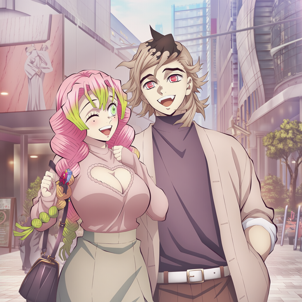 【鬼滅の刃】蜜璃と童磨の都会デート日常