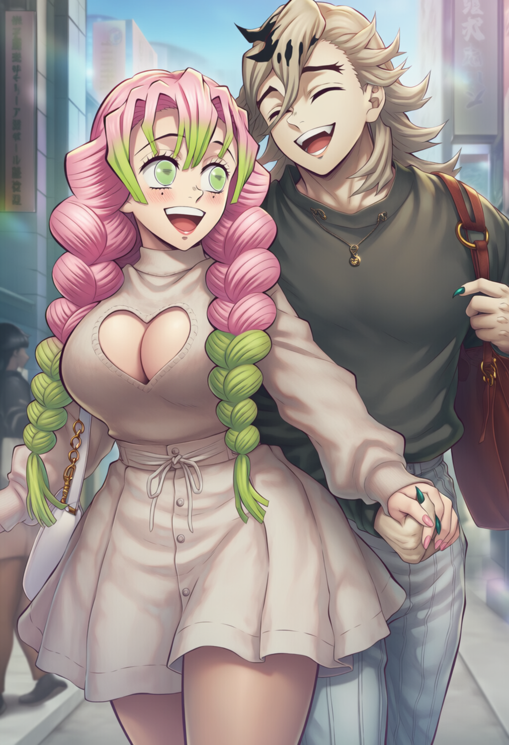 【鬼滅の刃】蜜璃と童磨の都会デート日常