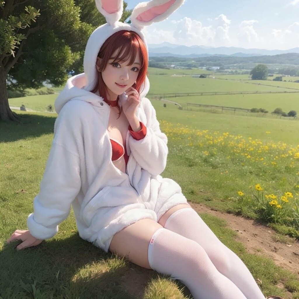 絶対領域系男子（うさぎコス）