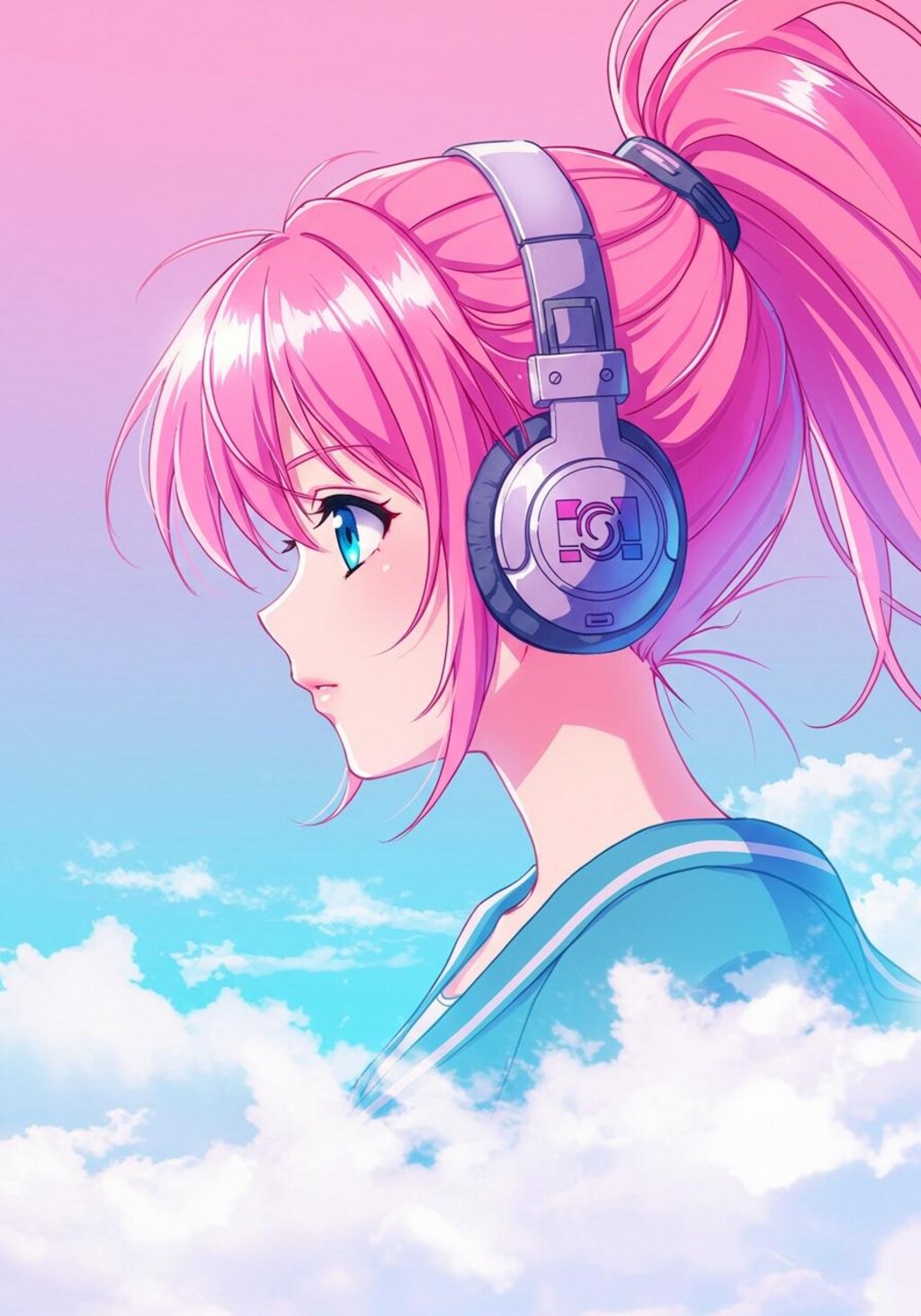 横顔＋ポニーテール