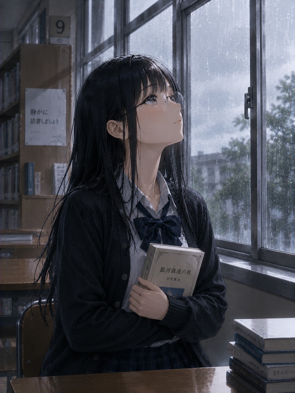 【ナオ】雨の日の図書室