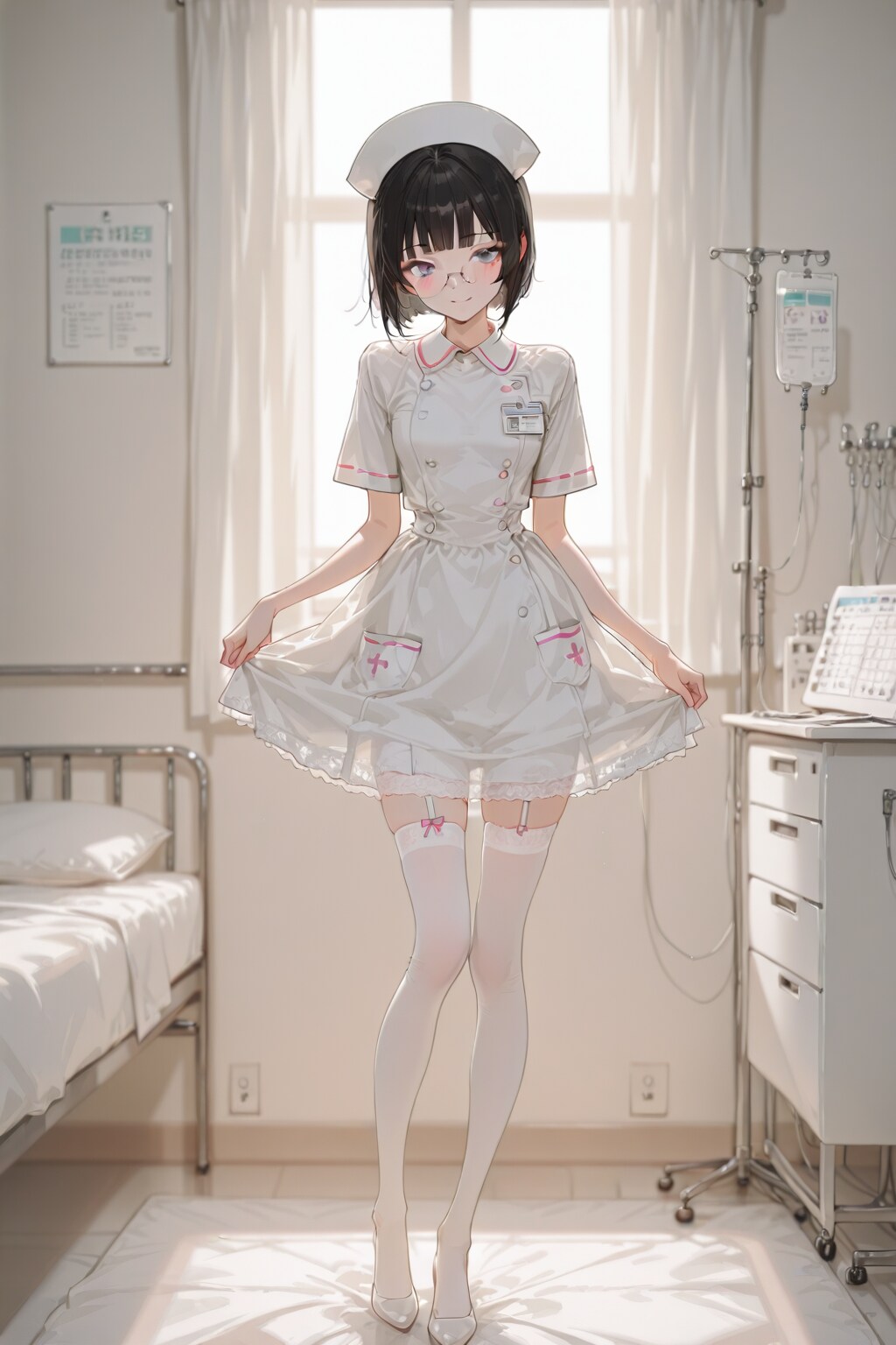 メガネの看護師さん