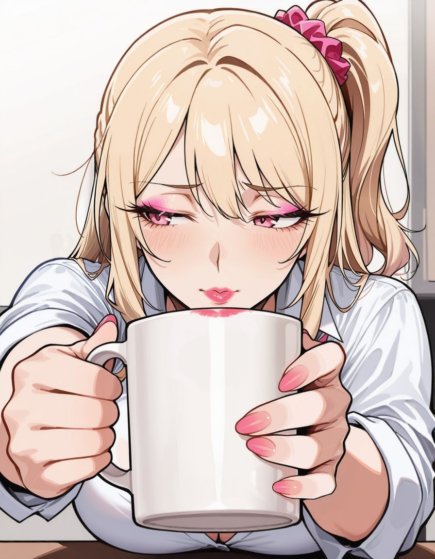 間接キス狙いの白ギャル | の人気AIイラスト・グラビア