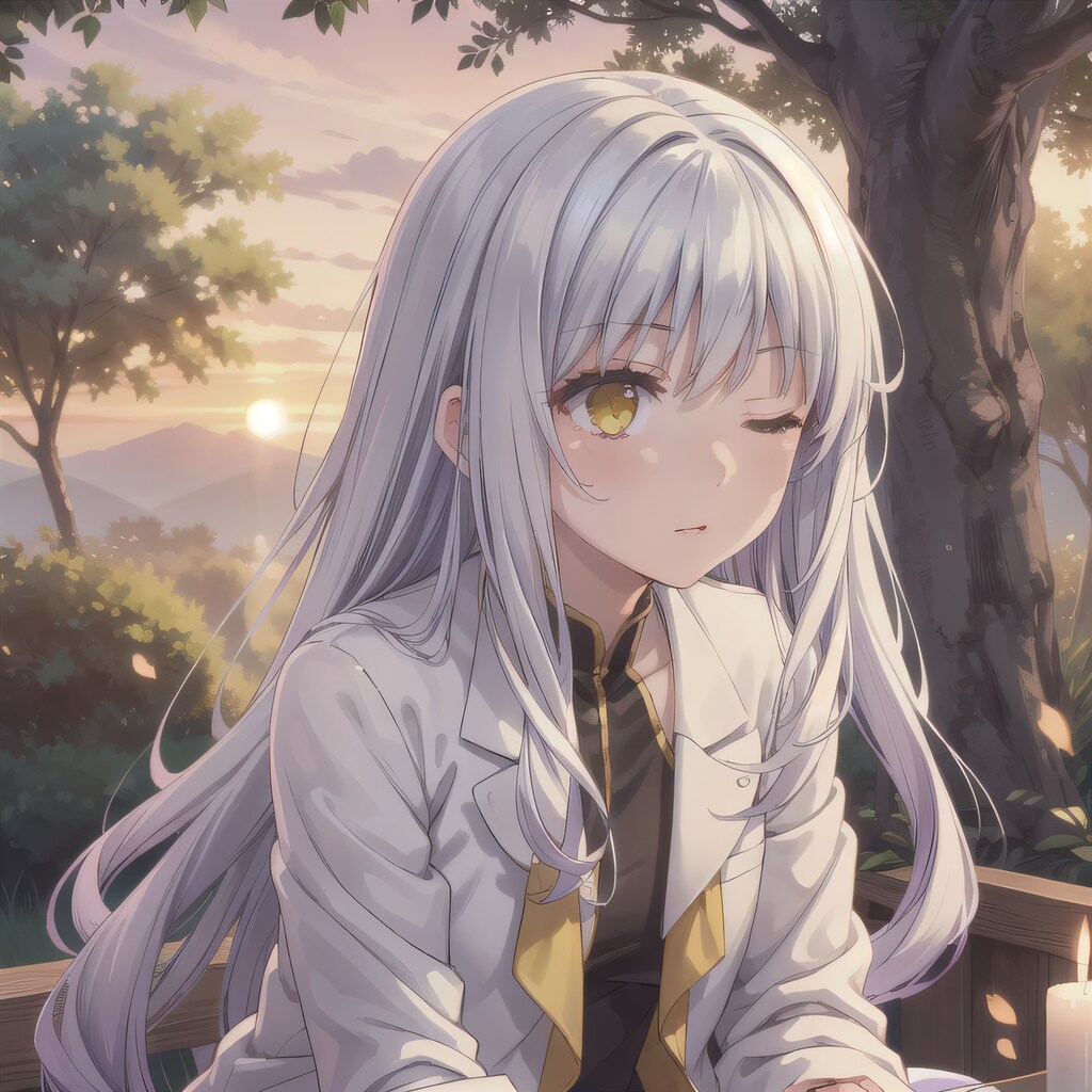 銀髪ロングでブレザーの少女１１