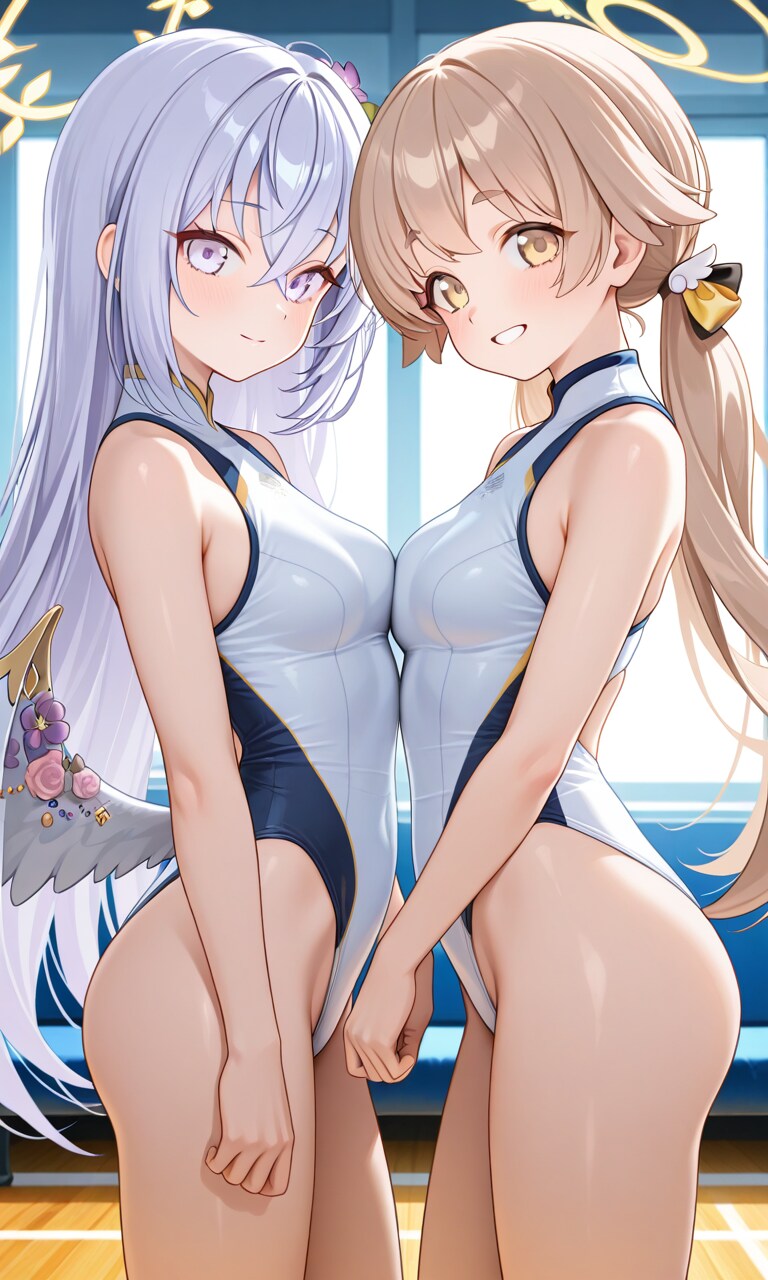 ヒフミとアズサ　レオタード1