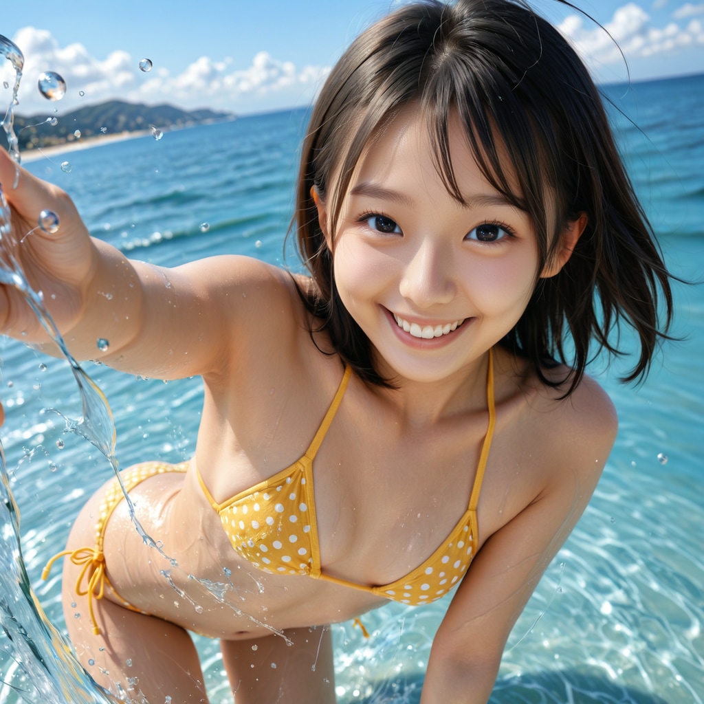 ⑮海へ-水のかけあいして遊ぼ！