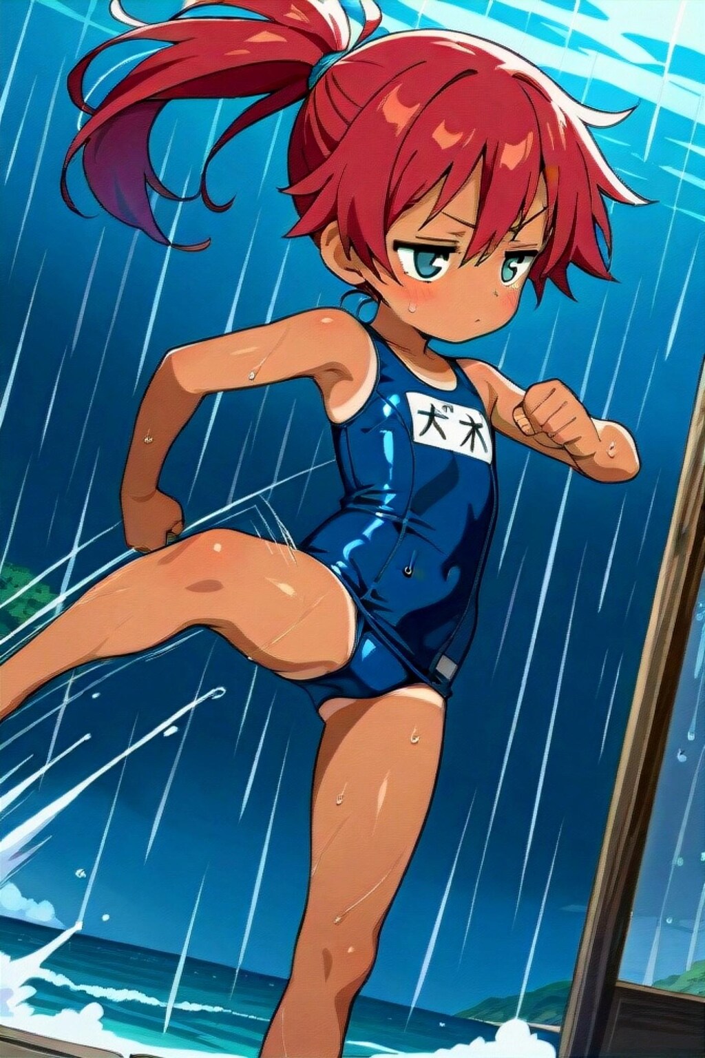 平たい赤髪ちゃん