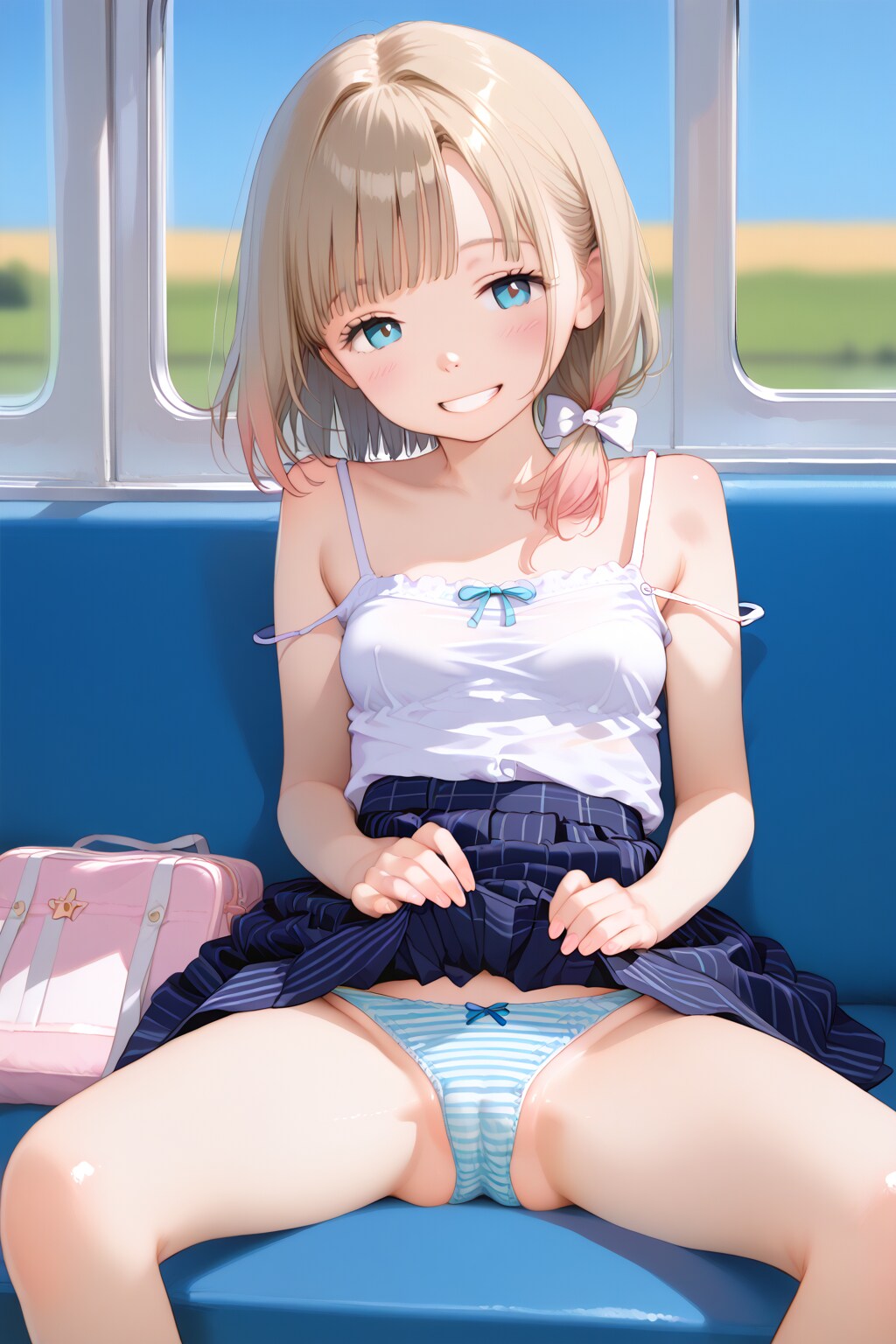 見せてくれる少女