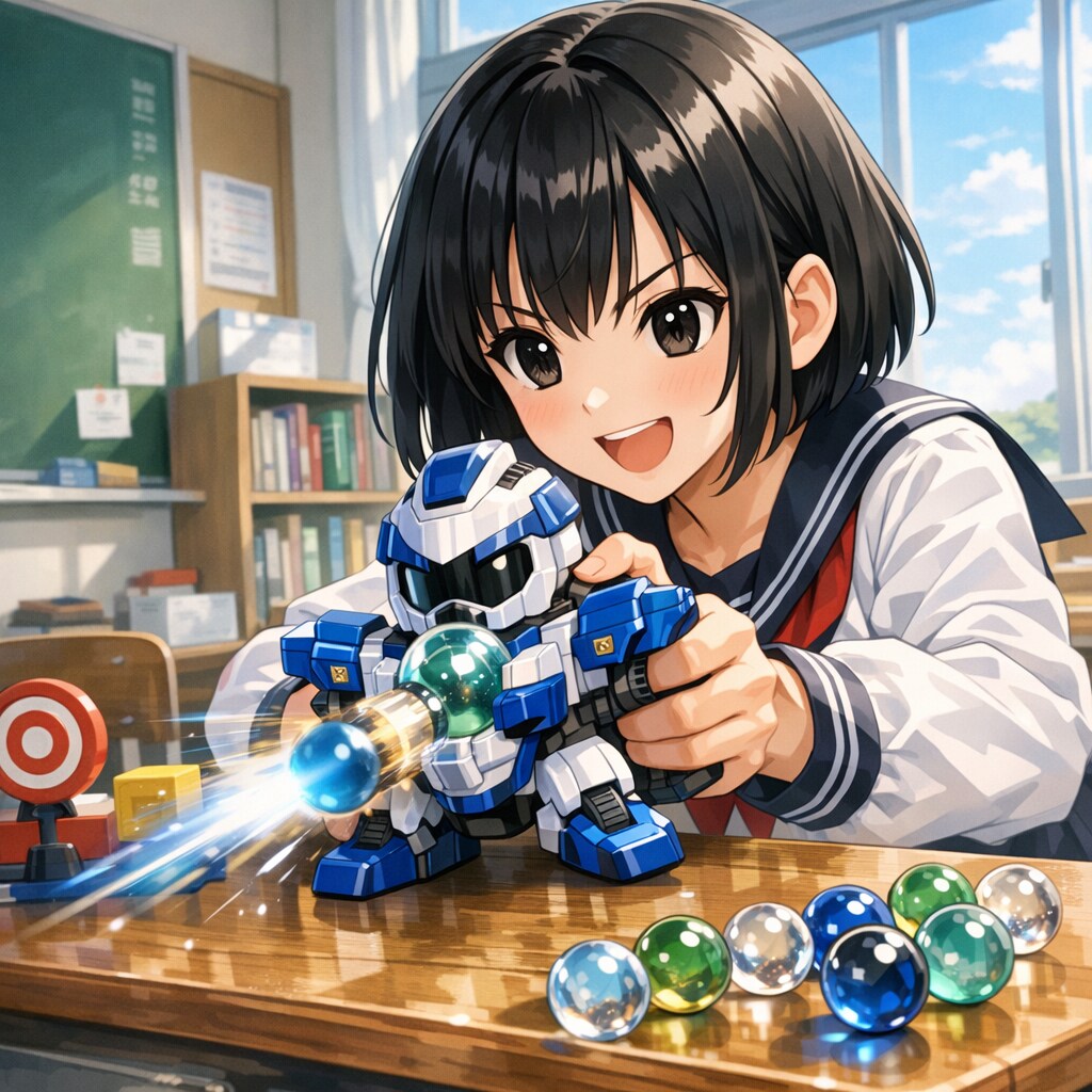 ビーダマンで遊ぶ女の子 | の人気AIイラスト・グラビア