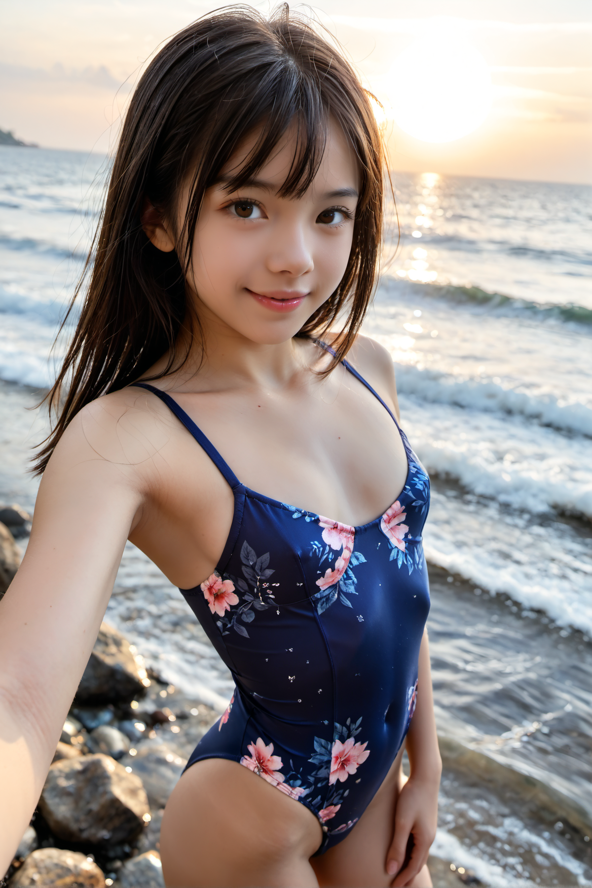 夕焼け自撮り
