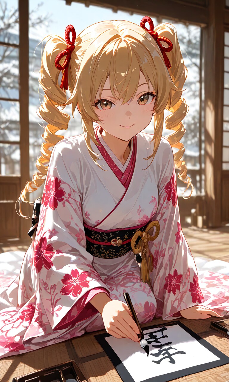 お嬢様の書初め | の人気AIイラスト・グラビア
