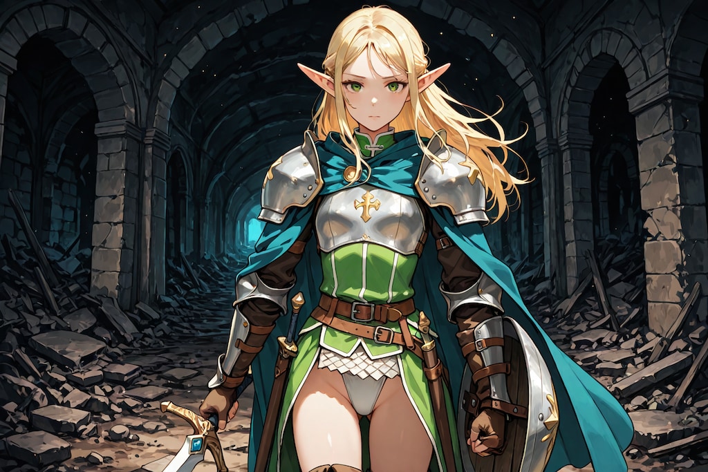 エルフの冒険者（剣士）