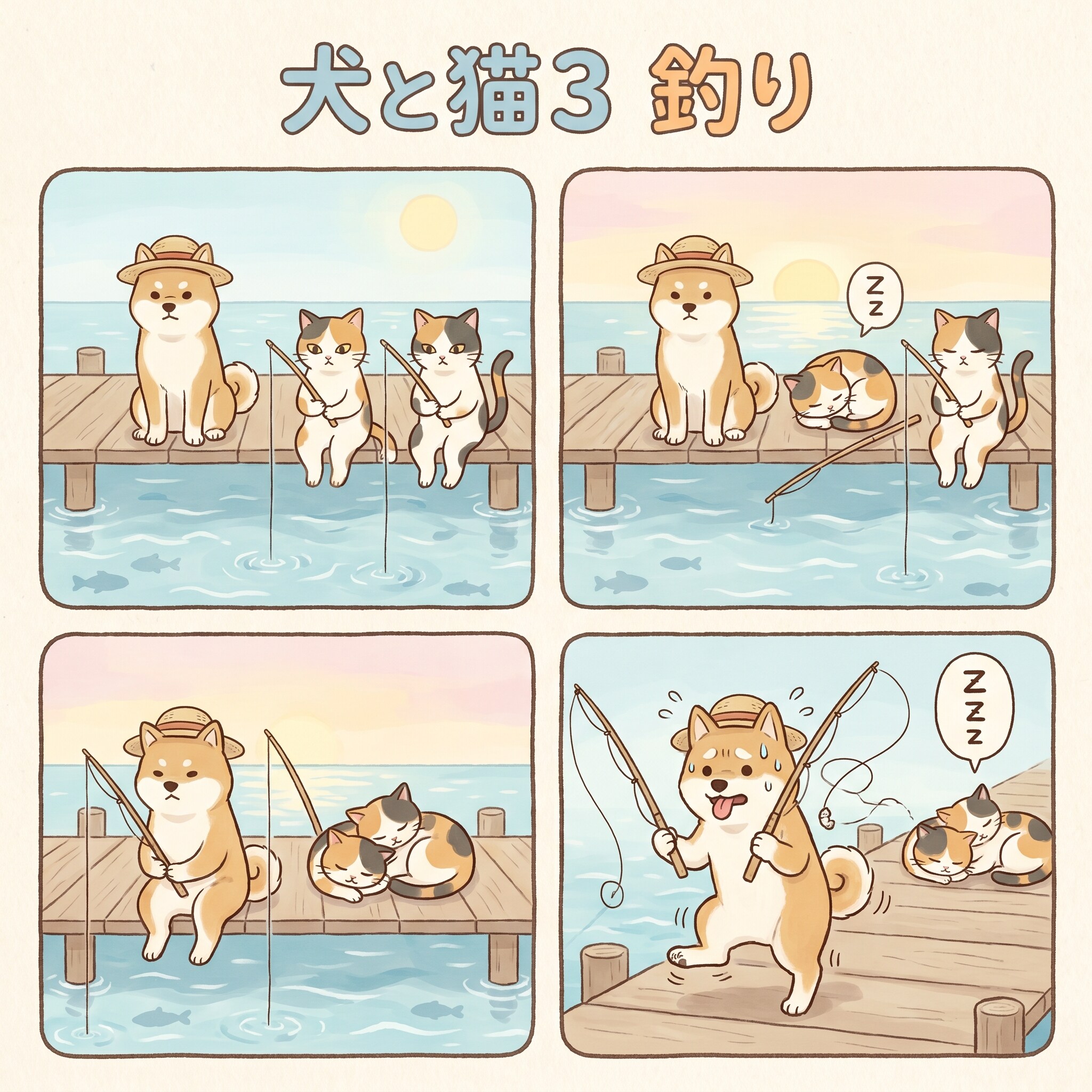 犬と猫3　釣り