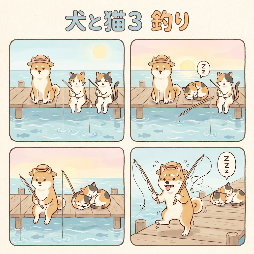 犬と猫3　釣り