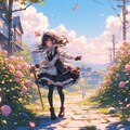 早朝、バラ園の見回りをするゴスロリ少女 3枚目
