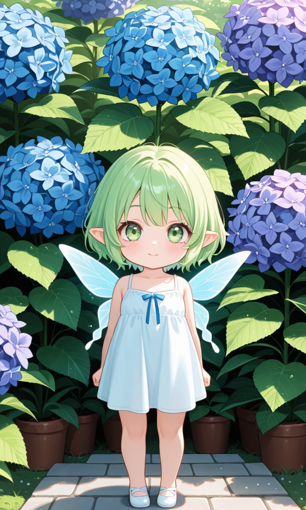 紫陽花の妖精に出会った
