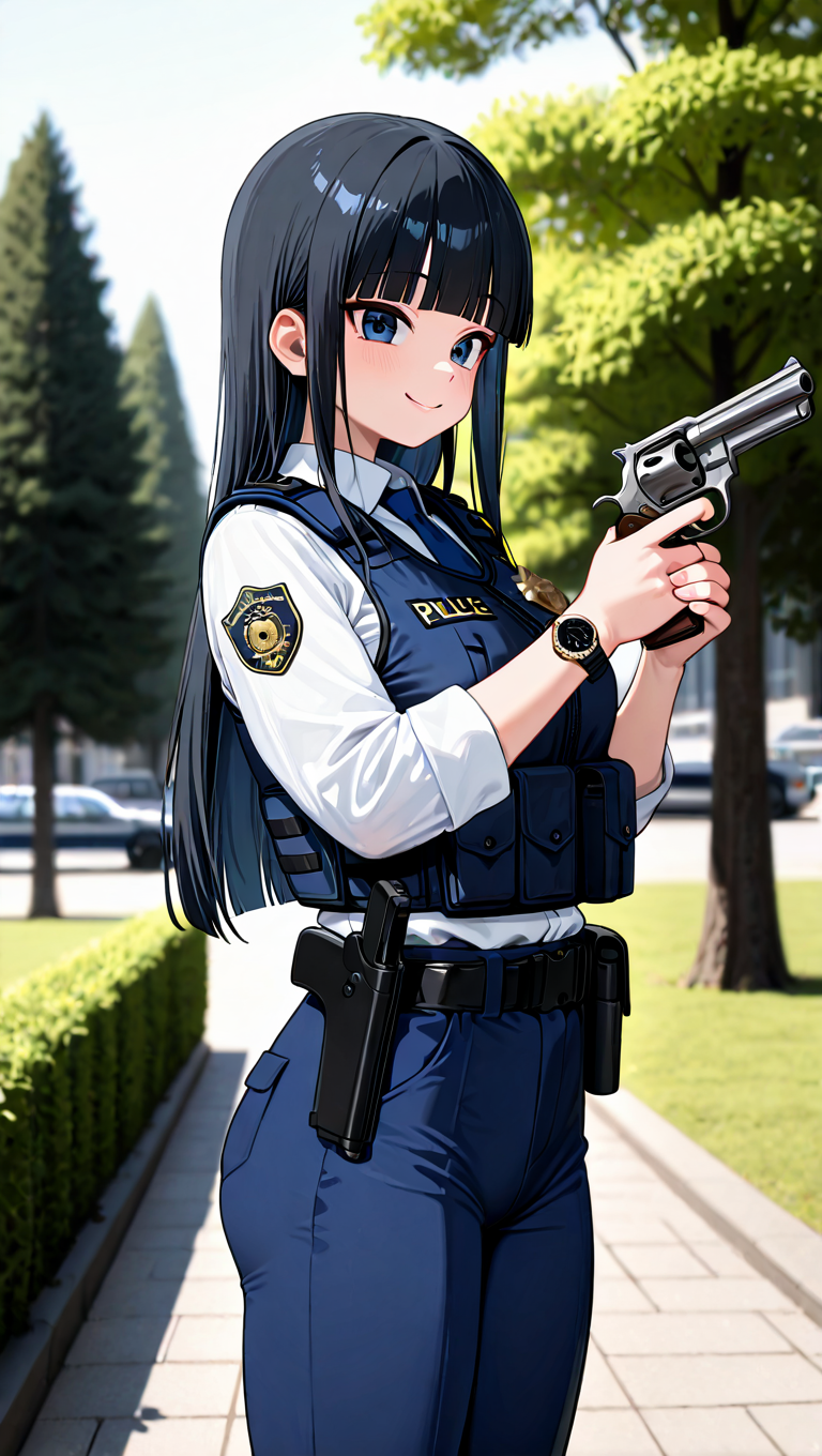 職務執行法に基づき銃の使用を開始しますね♡ | の人気AIイラスト・グラビア