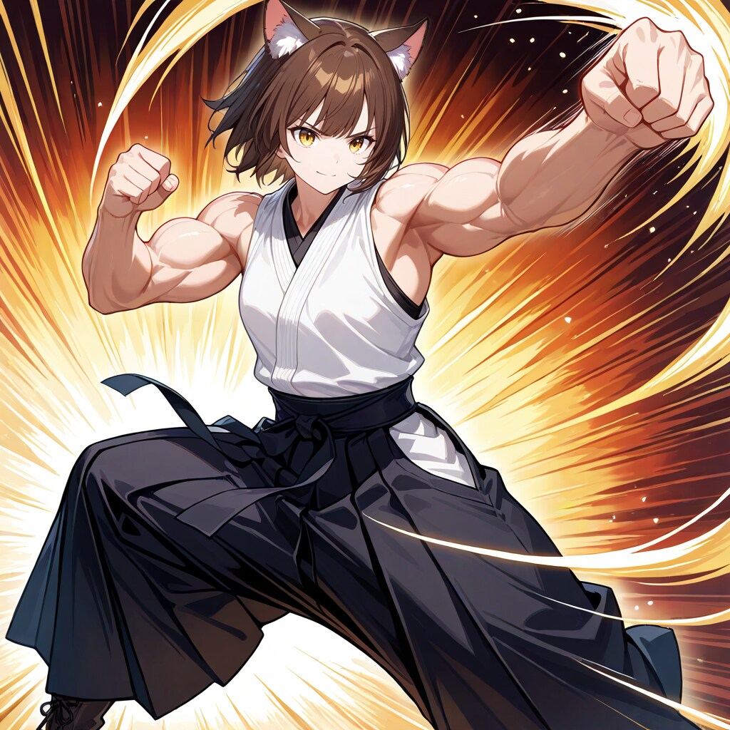 猫パンチを繰り出す猫拳法の達人なる猫娘