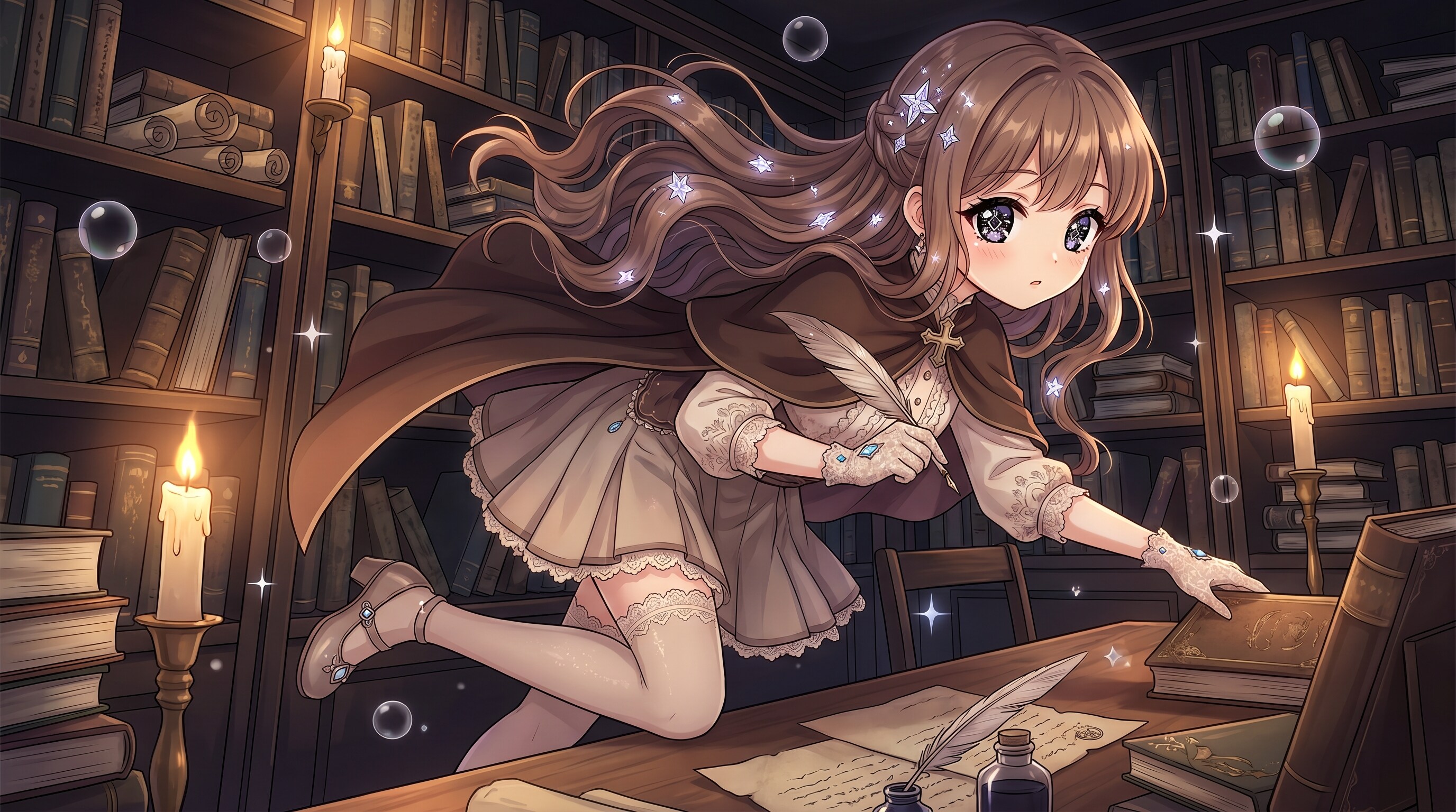 静寂の図書館の彼女