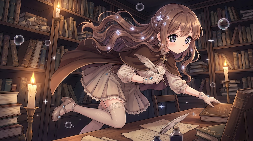 静寂の図書館の彼女