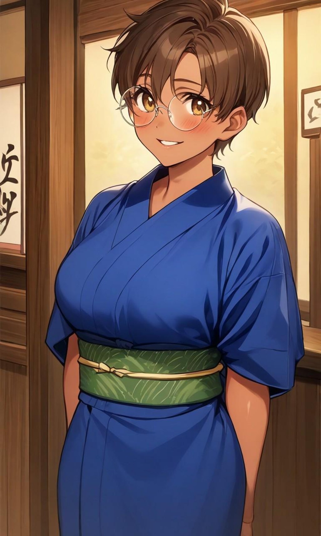 居酒屋でバイトする眼鏡っ娘