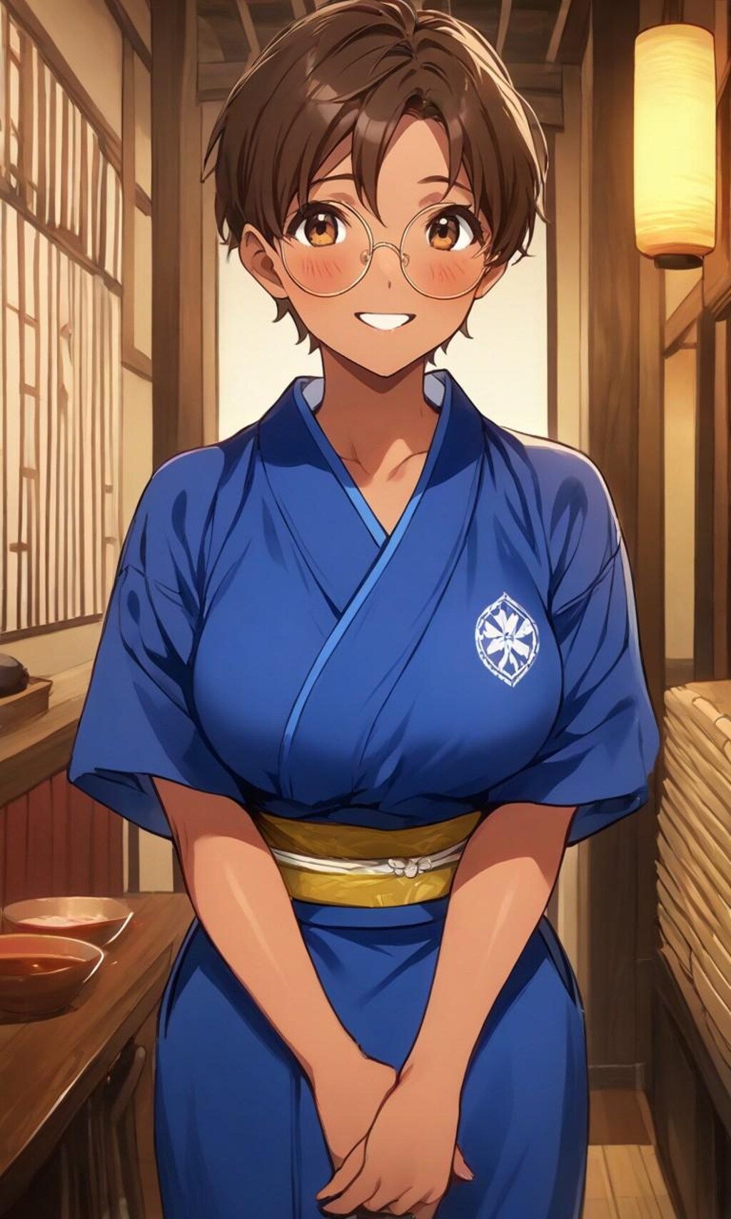 居酒屋でバイトする眼鏡っ娘