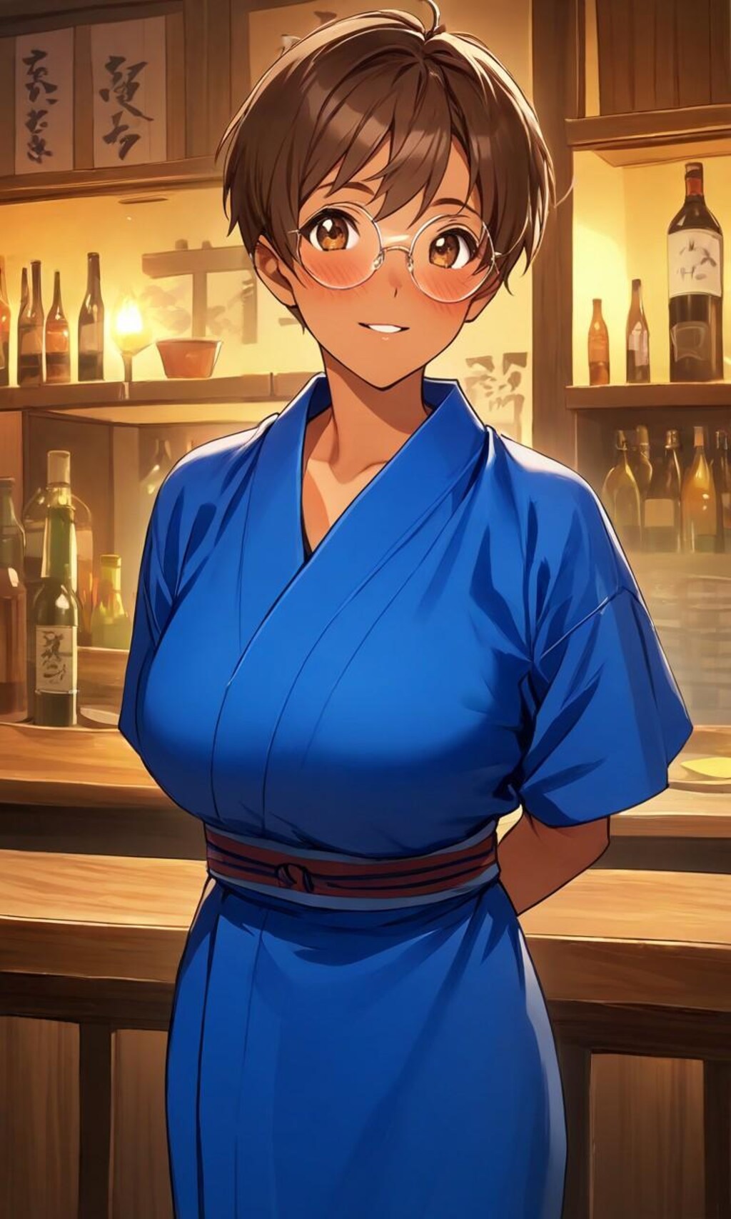 居酒屋でバイトする眼鏡っ娘