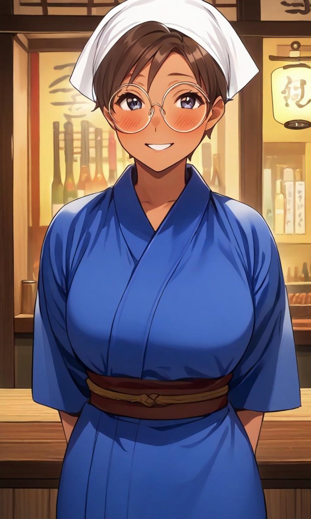 居酒屋でバイトする眼鏡っ娘