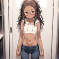 ヘソ出しめがねちゃん　その彼女に何があったのか！？ 2枚目