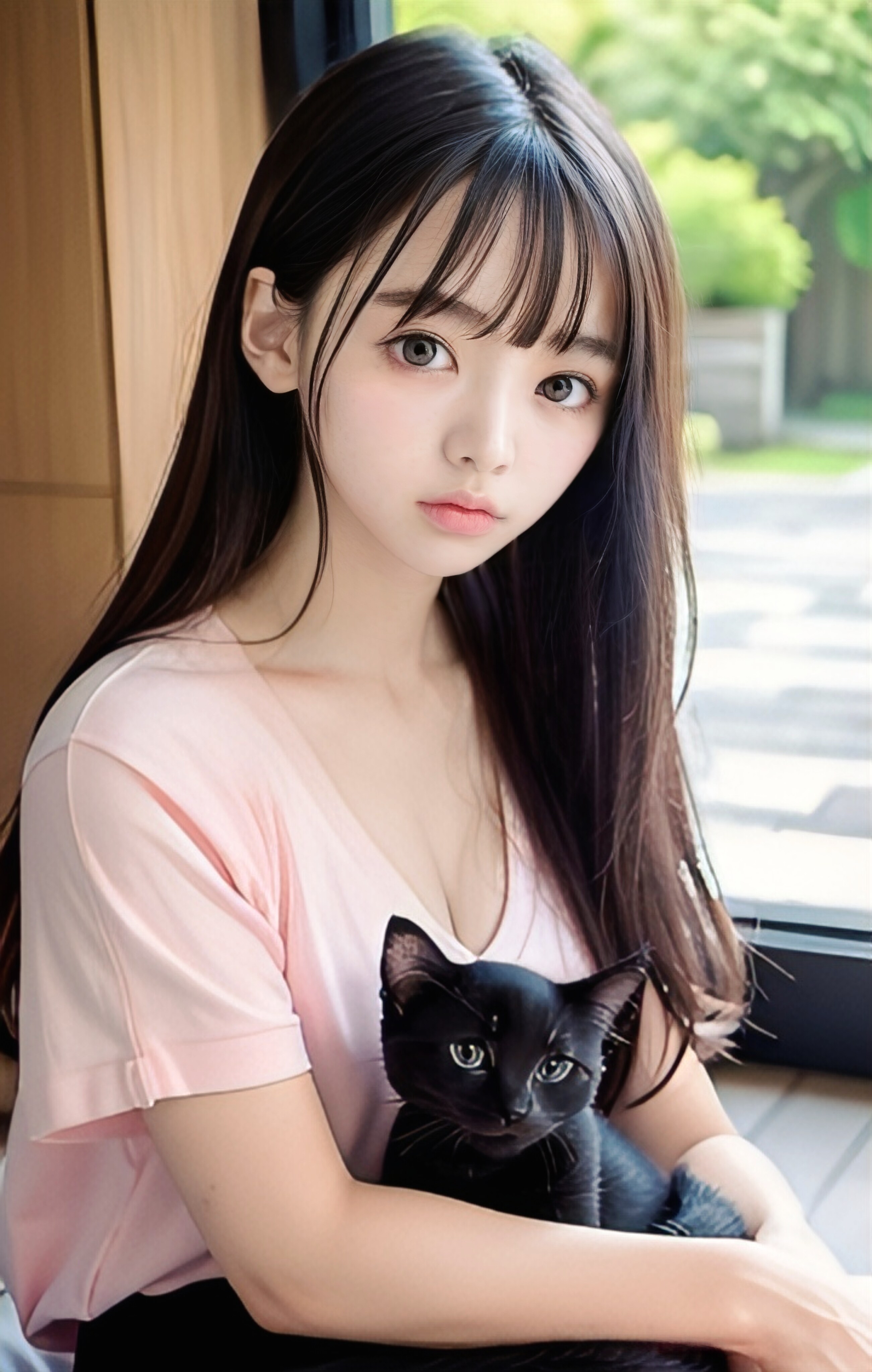 黒猫と少女