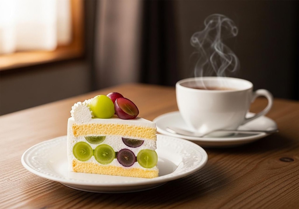 デザートの葡萄ケーキ