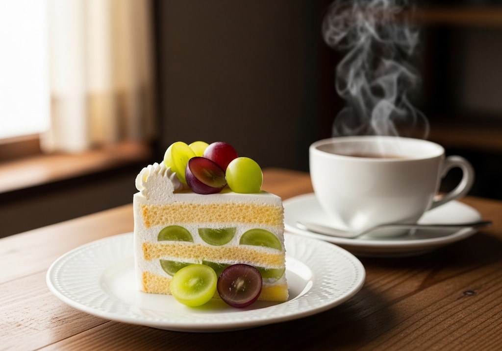 デザートの葡萄ケーキ