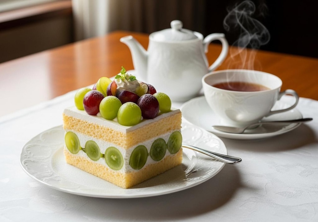 デザートの葡萄ケーキ