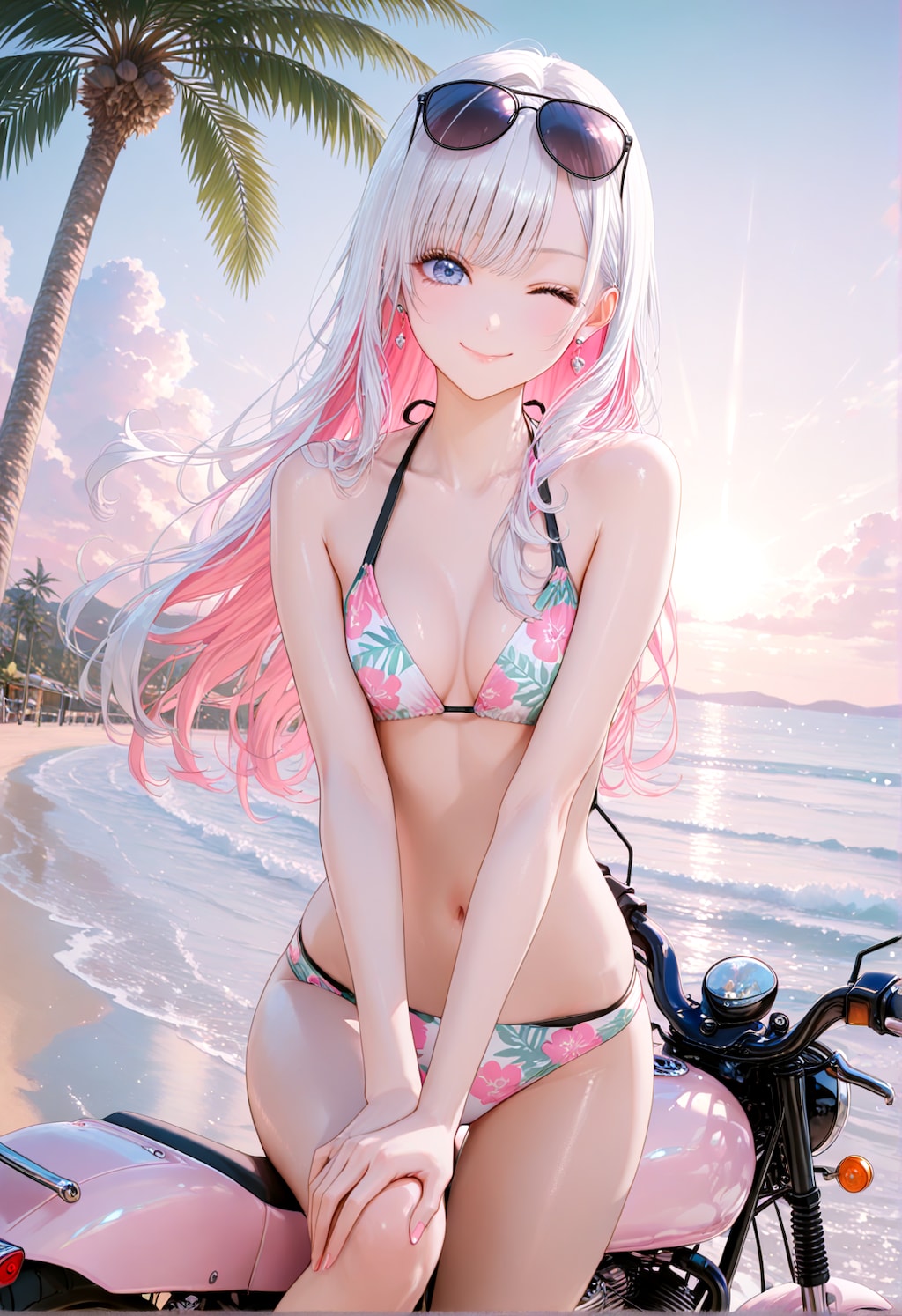 海に来た鈴木蘭ちゃん