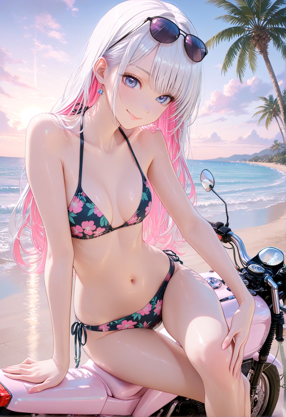 海に来た鈴木蘭ちゃん