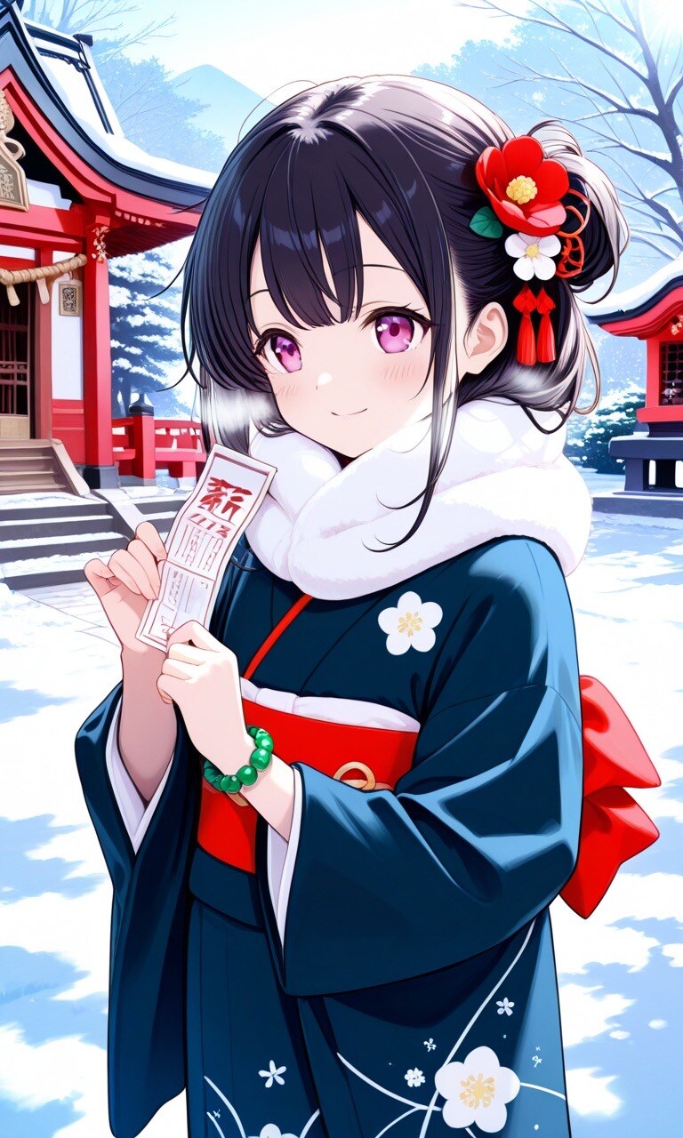 女の子と初詣