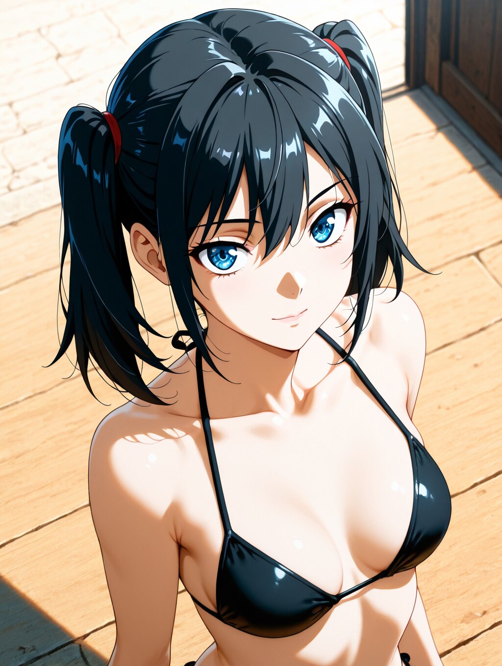 黒ビキニとツインテール