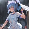 突然の雨に濡れる体操服 3枚目
