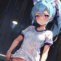 突然の雨に濡れる体操服 5枚目