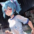 突然の雨に濡れる体操服 4枚目