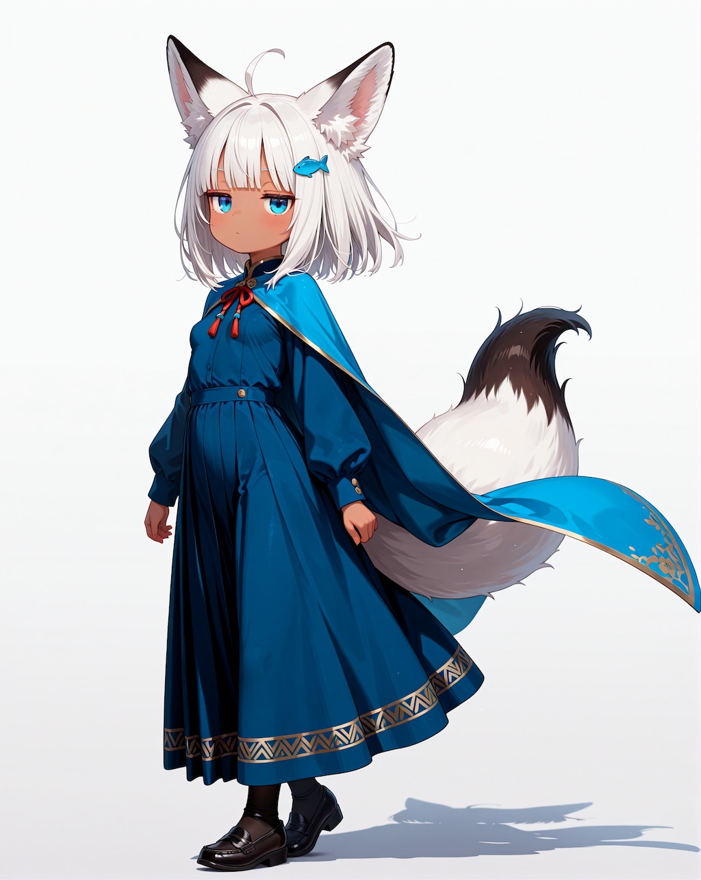 灰髪エルフと褐色ジト目の少女と褐色ジト目狐娘