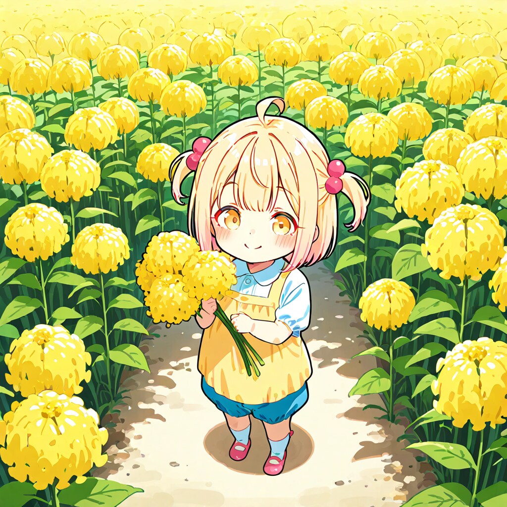 花を摘む幼女