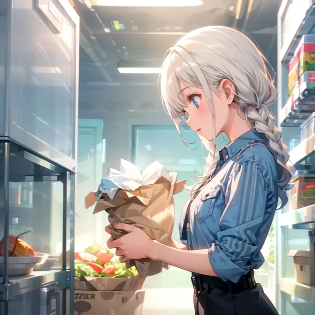 買い物をする少女