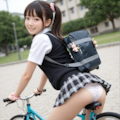 自転車通学　いちごのパンティ編 7枚目